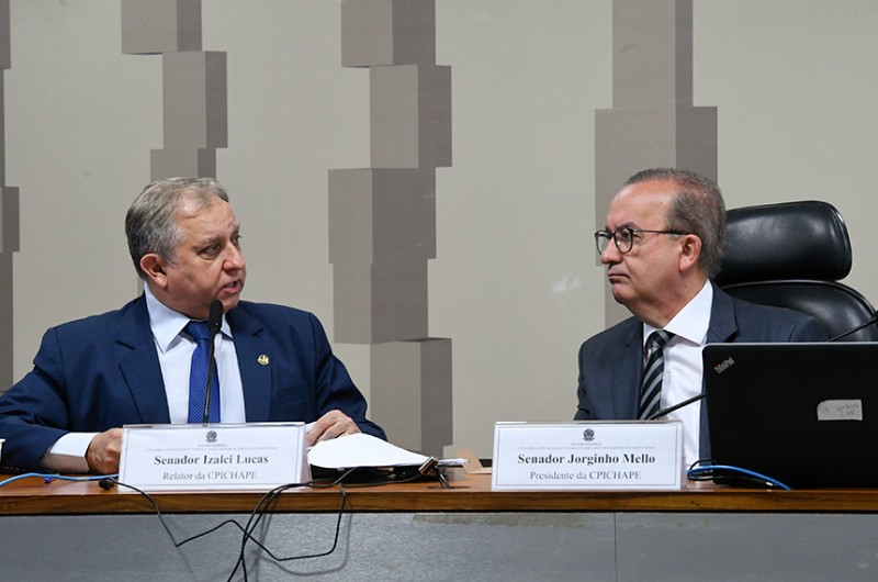 Izalci Lucas e Jorginho Mello são, respectivamente, relator e presidente dessa comissão parlamentar de inquérito (CPI) - Edilson Rodrigues/Agência Senado