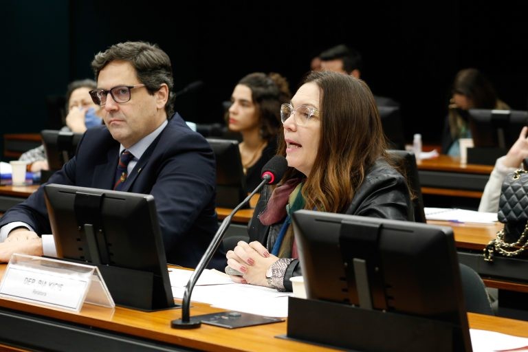 Deputados Luiz Philippe (E) e Bia Kicis, em audiência da comissão especial - (Foto: Elaine Menke/Câmara dos Deputados)