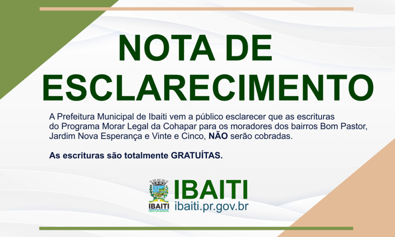 Foto: Reprodução/Prefeitura de Ibaiti - PR