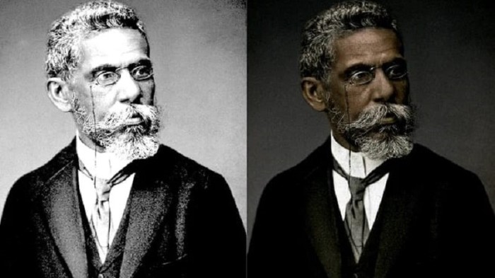 Retrato mais conhecido do escritor, recuperado com programa digital -Foto: Divulgação BPE